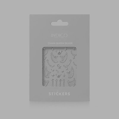 Chain Queen Silver Nail Stickers Gen Z | Nail Art | Indigo Nails Belgique