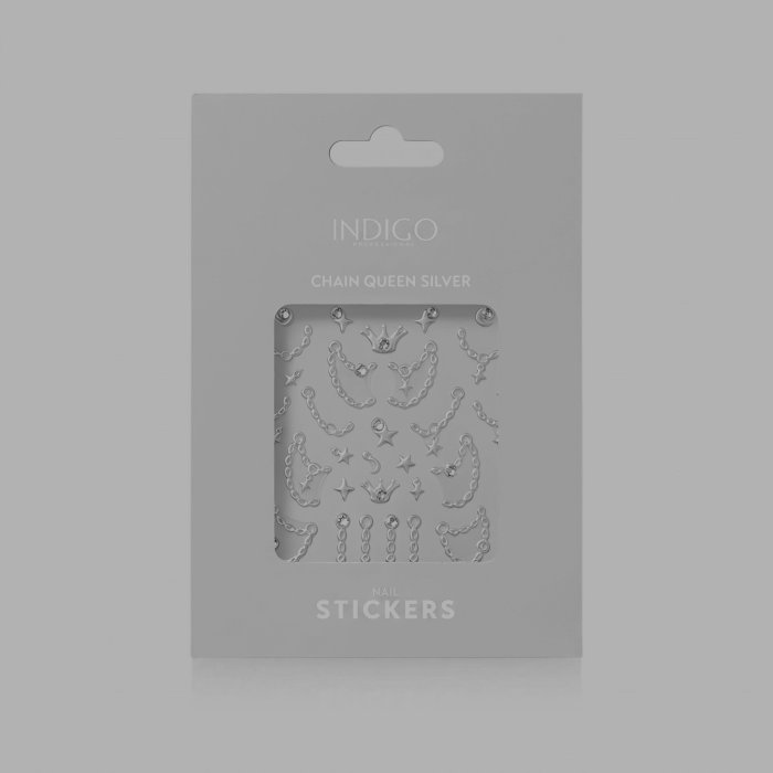 Chain Queen Silver Nail Stickers Gen Z | Nail Art | Indigo Nails Belgique