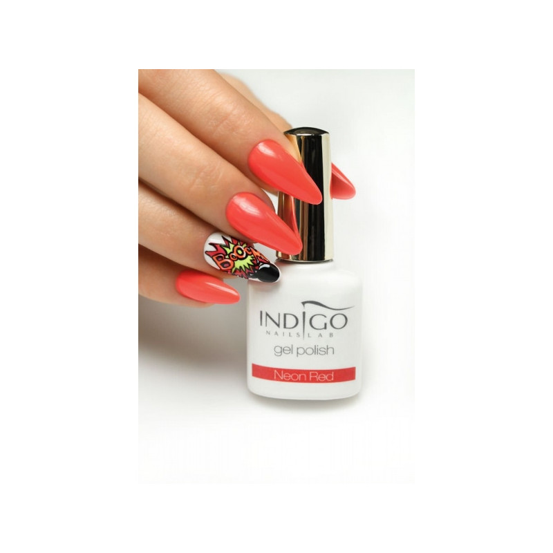 Gel polish neon red