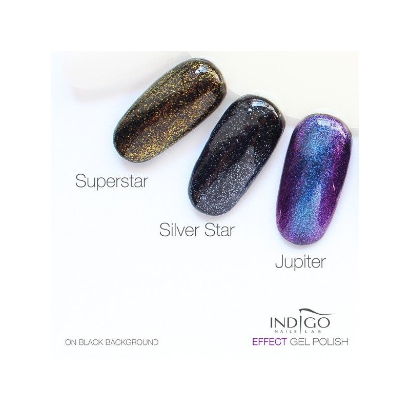 gel polish effect silver star